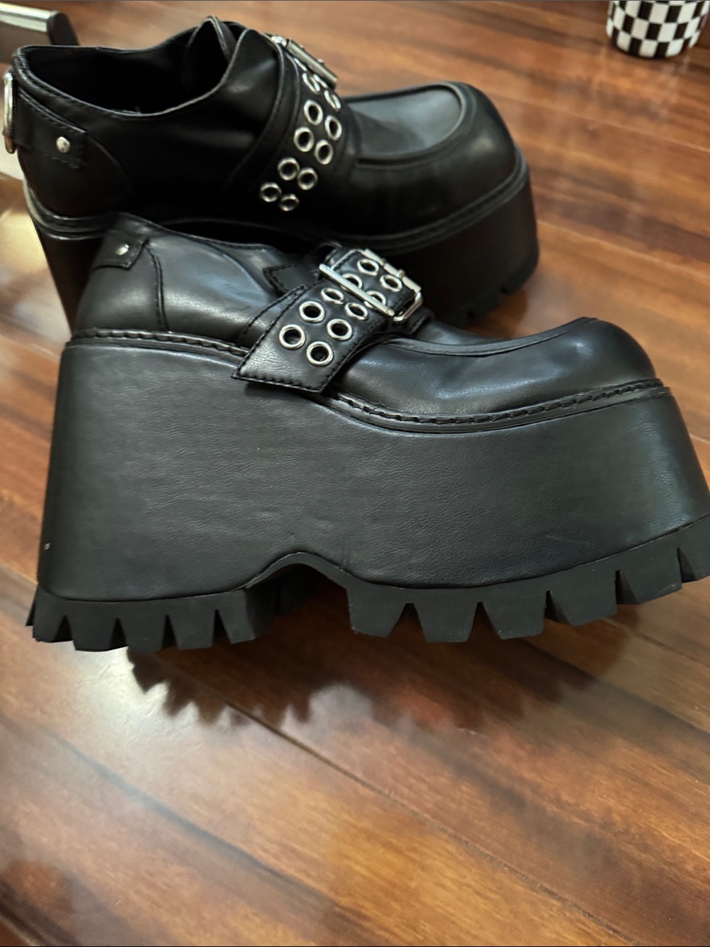 Current Mood Platform Lug Sole Mary Jane Shoes - Black - Picture 3 of 5